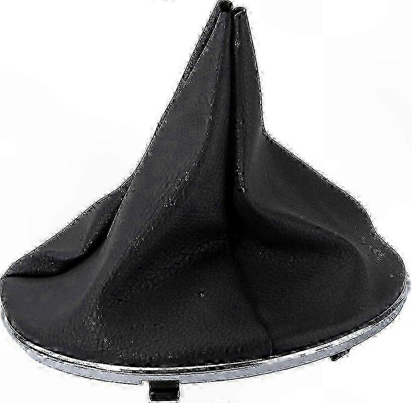 Black Leather Gear Shift Boot with Chrome Knob for 2007-2015 Fiat 500 500C Models