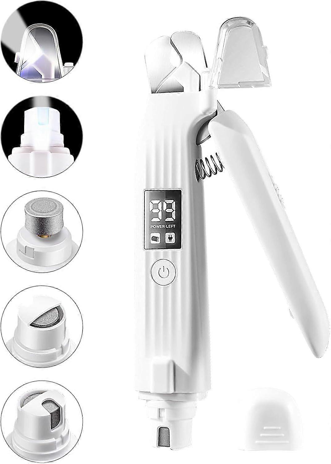 2-in-1 Dog Nail Trimmers & Dog Nail Grinder with 2 LED Lights, USB Rechargeable, Cat Nail Clipper with Splash Guard, and Multiple Grinding Methods for