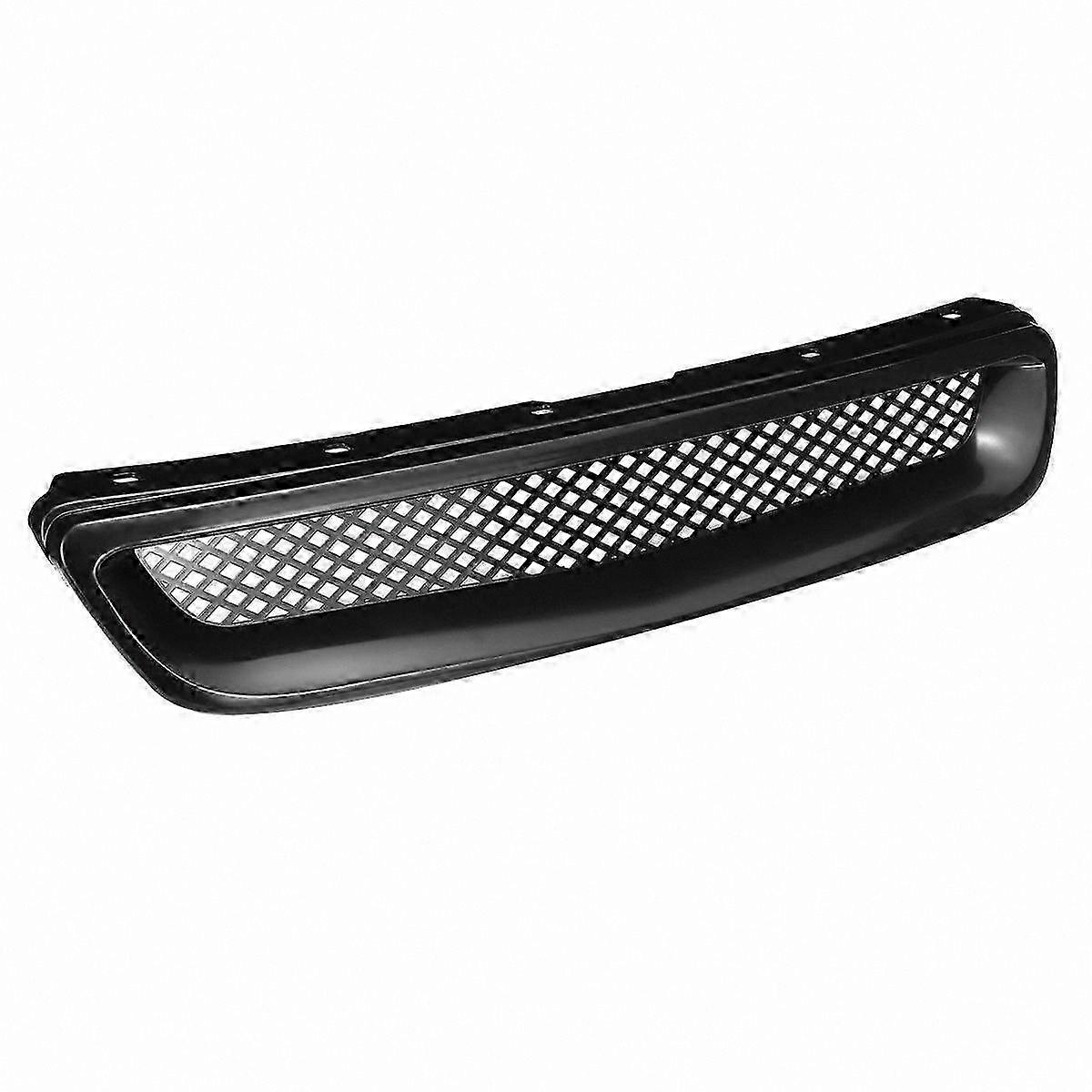 Black ABS Front Bumper Hood Grill Cover Trim Compatible with EK DX EX LX Type R 1996-1998