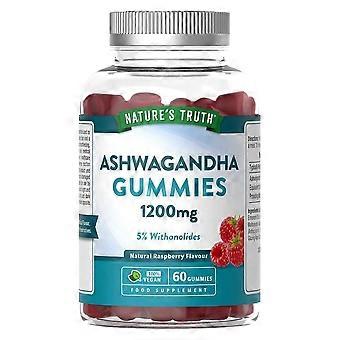 Nature's Truth Ashwagandha 1200mg Raspberry 60 Gummies - 2 Pack