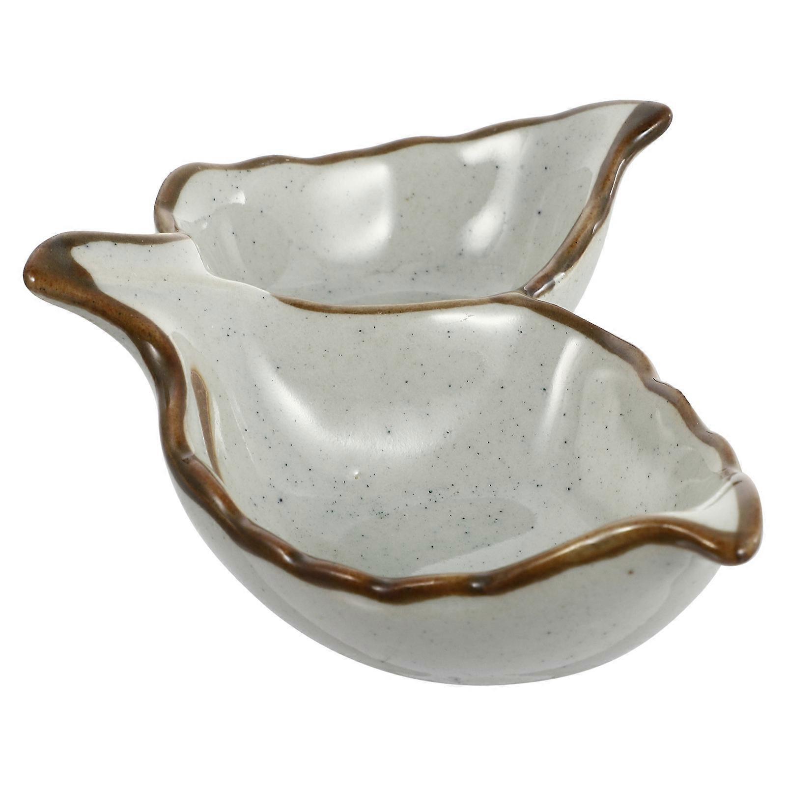 Seasoning Side Dish Ceramic Saucer for Tableware Light Grey Multi-Purpose 1Set