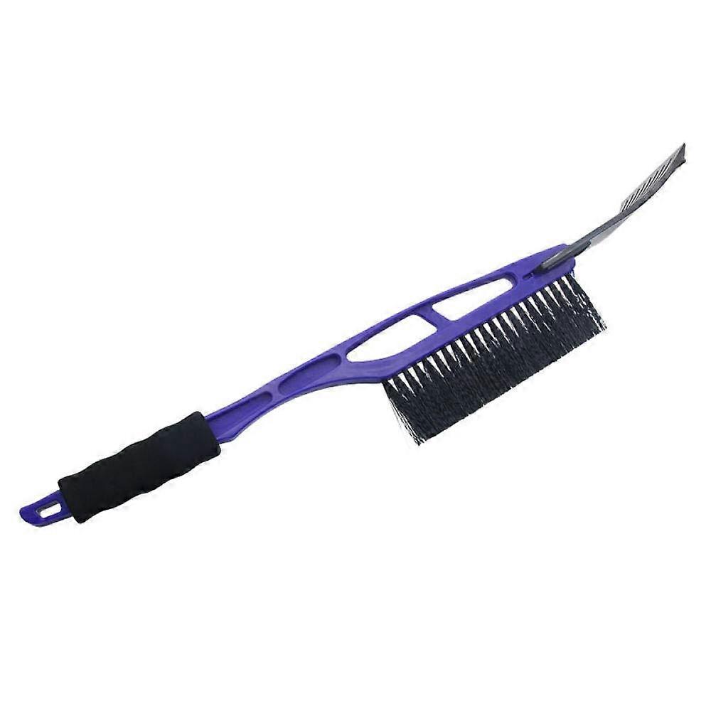 Car Snow Brush for Winter Snow Removal - Durable Blue Ice Scraper with Ergonomic Handle and Wide Bristle Head