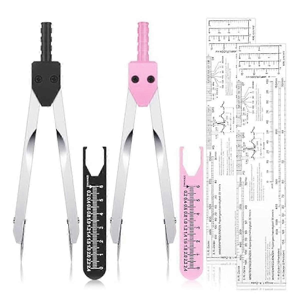 EKG Calipers and EKG Ruler Set ECG Calipers Drafting Electrocardiogram Divider ECG Calipers Measuring Tool for Nursing
