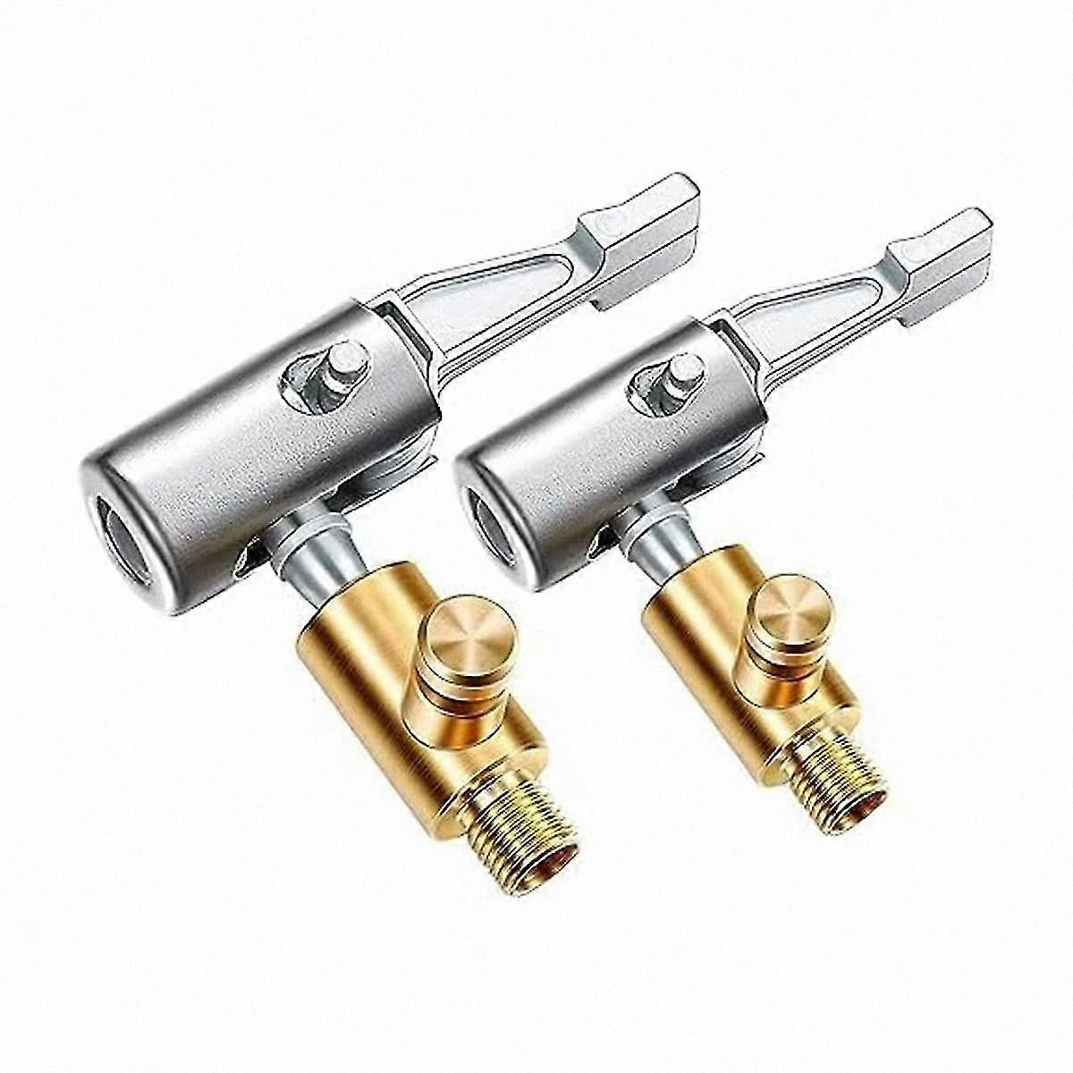 2-Pack Locking Air Chuck Inflator, Durable Metal Tire Chuck with Release Valve, 8mm Standard