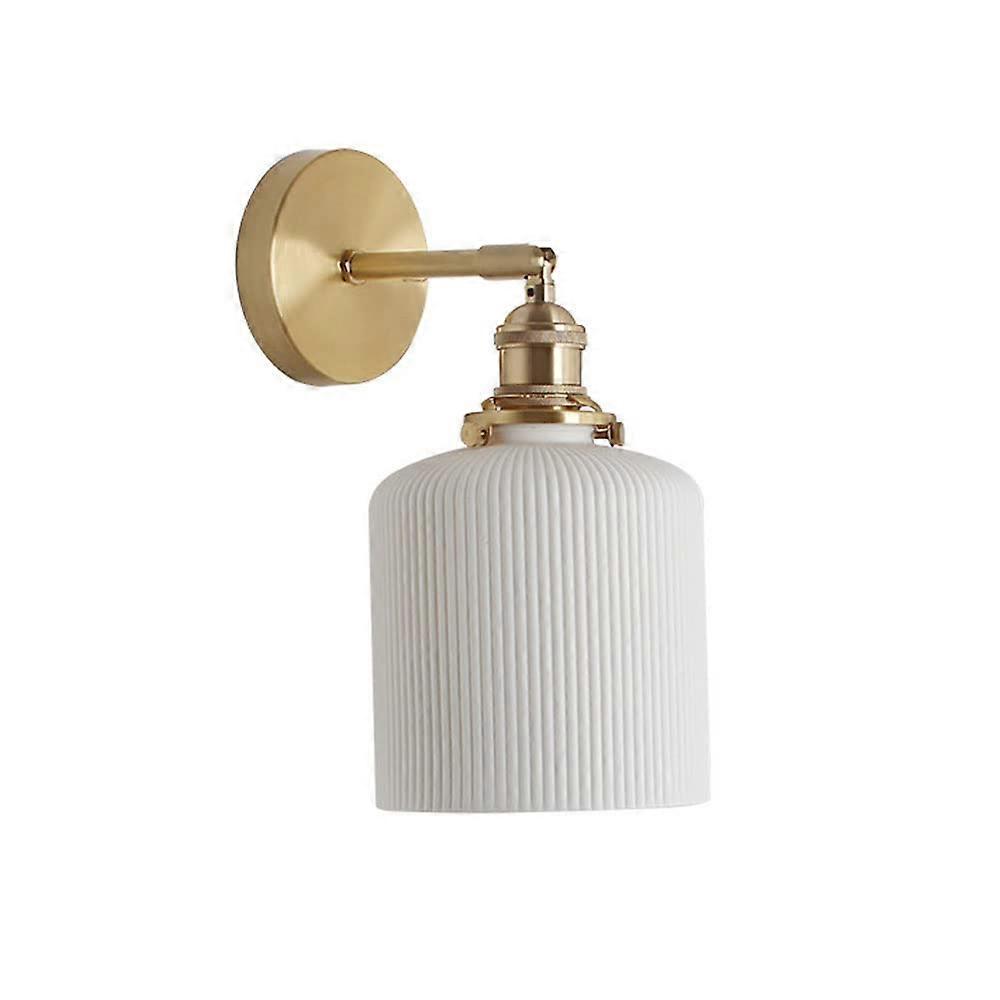 Wall Sconce Adjustable With White Ceramic Shade, 180Degree Rotation, Bedside Lighting, E27 Socket