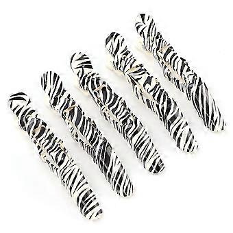 5 pezzi Styling professionale clip per capelli clip di sezionamento in plastica antiscivolo clip per parrucchieri (zebrastripe)