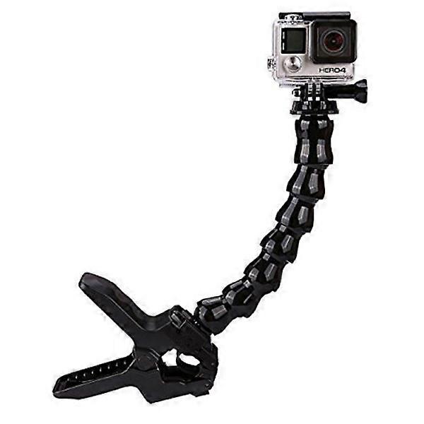 Clamp stand with adjustable gooseneck compatible with GoPro Hero 10, 9, 8,