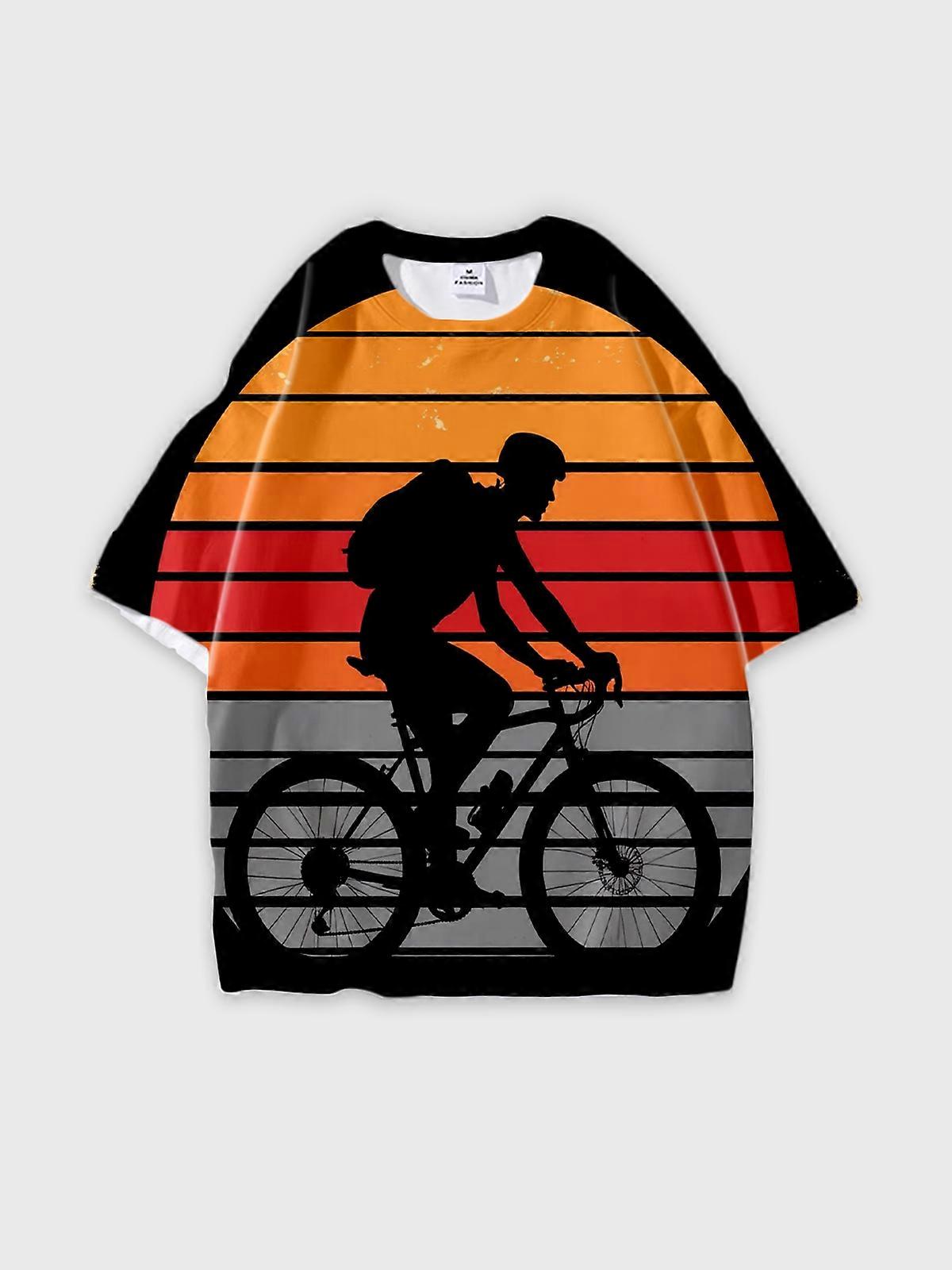 T-Shirt Round Neck, Loose Short Sleeve Pattern Graphic Tee, Unisex Summer Casual Top U2323