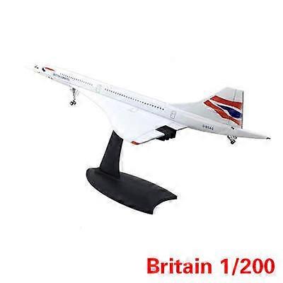 Concorde aircraft model, 1/200 scale, alloy and ABS material
