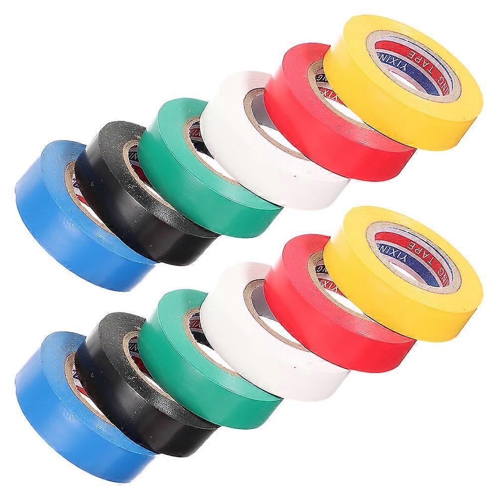 Colored Electrical Tape Pvc Tape Indoor Use Heavy Duty Cable Fixing 12 Rolls