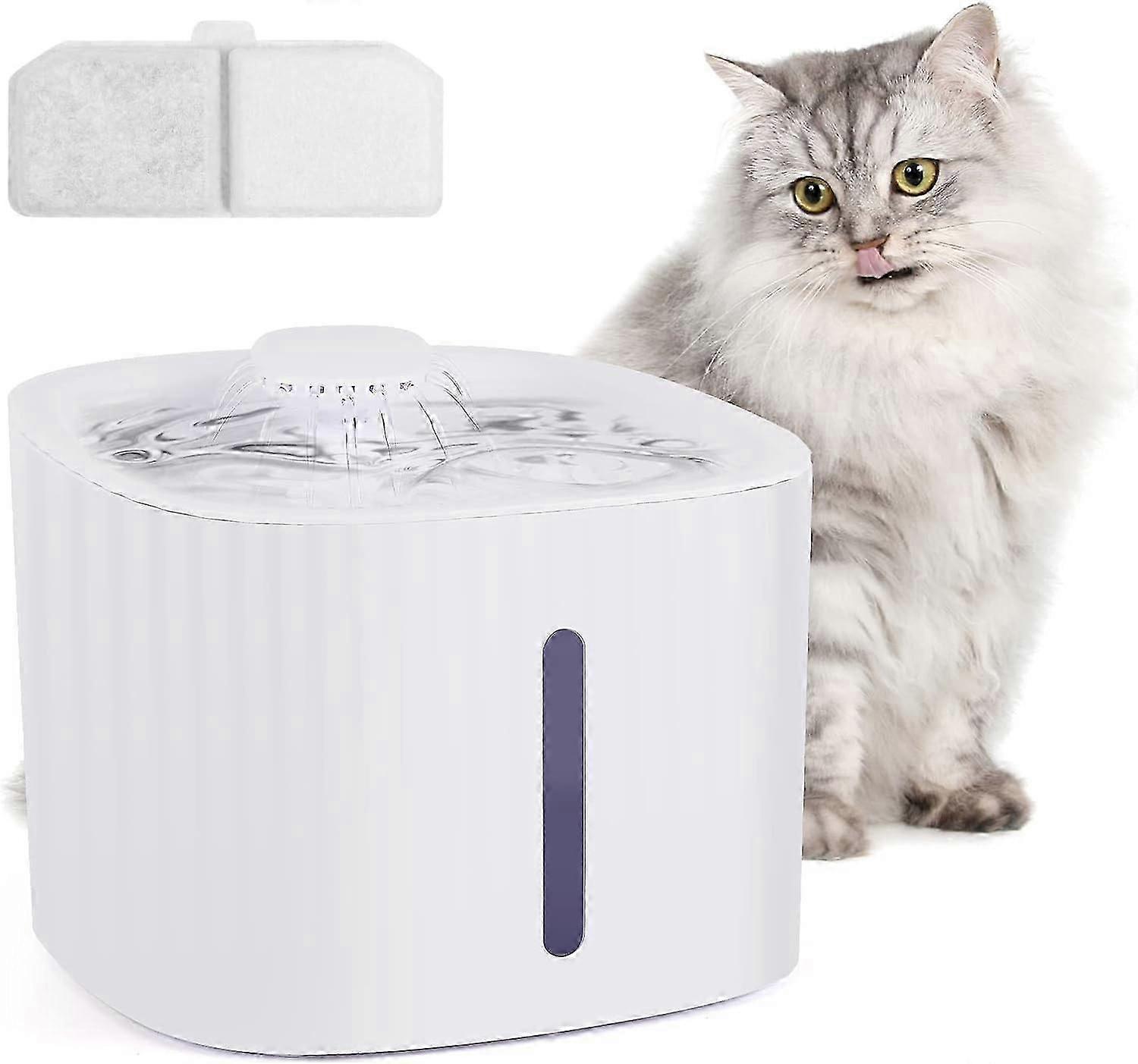 Cat Waterer C, Cat and Dog Fountain with Water Level Window, Silent Biological Pet Feeder