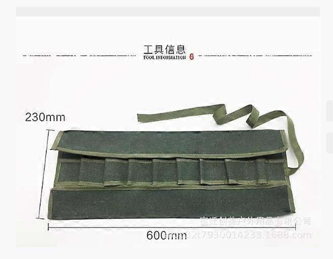 Garden Roll Up Tool Bag - Bonsai Tools Roll Belt With 10 Pockets Canvas Wrench Pouch Storage Organizer For Gardener Electrician Green
