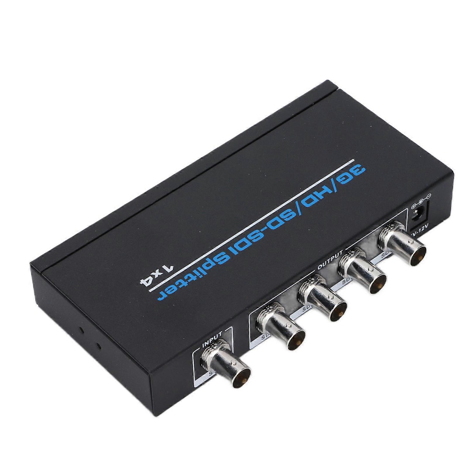 SDI 1x4 Splitter 3Gbps High-Res Signal Distributor Iron Shell