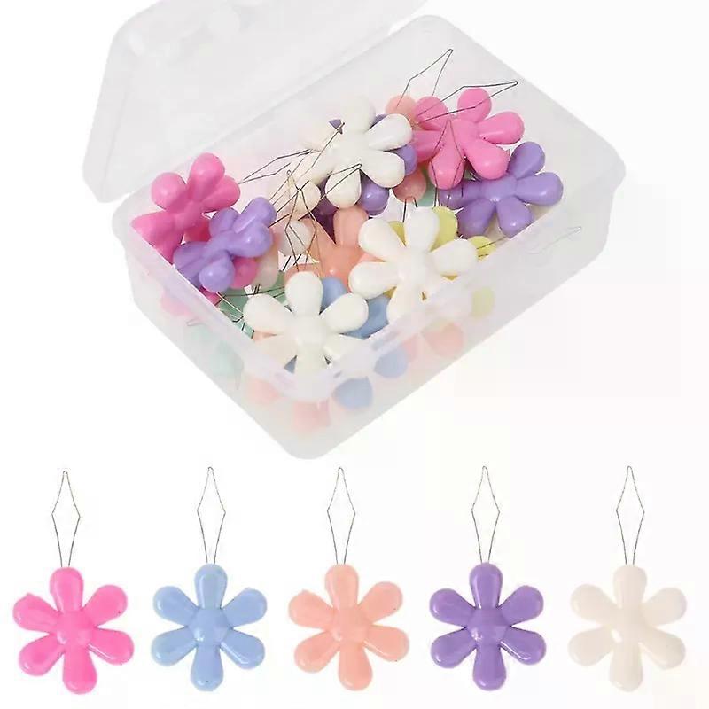 20pcs/box Multicolor Flower Shape Wire Loop Needle Threaders for Cross Stitch Embroidery Sewing Needlework Thread Guide Tool