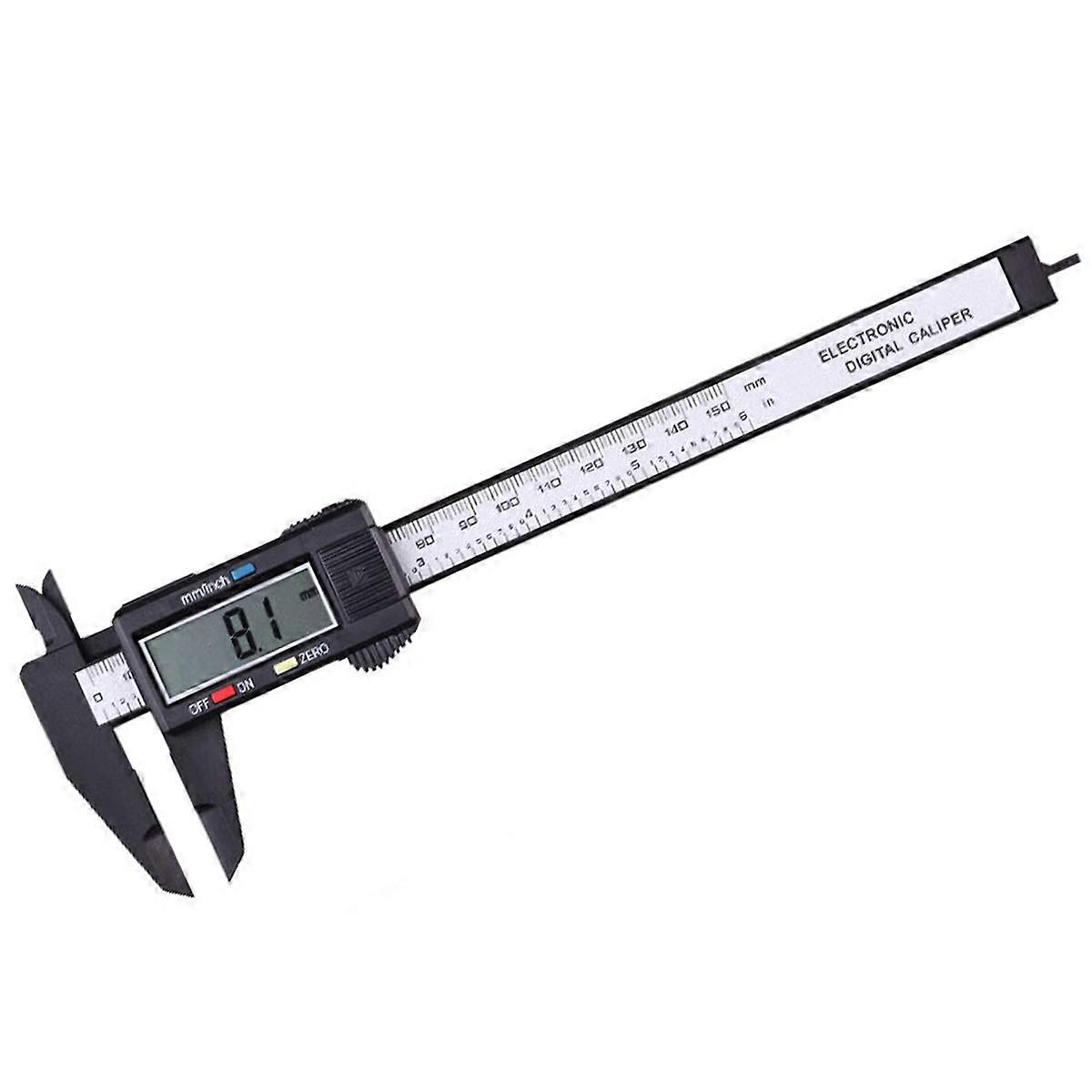 0-150mm LCD Digital Caliper Plastic Vernier Caliper Gauge with Large Screen Measure Inner Diameter, Outer Diameter, Depth and Step Accuracy: ± 0.1 m