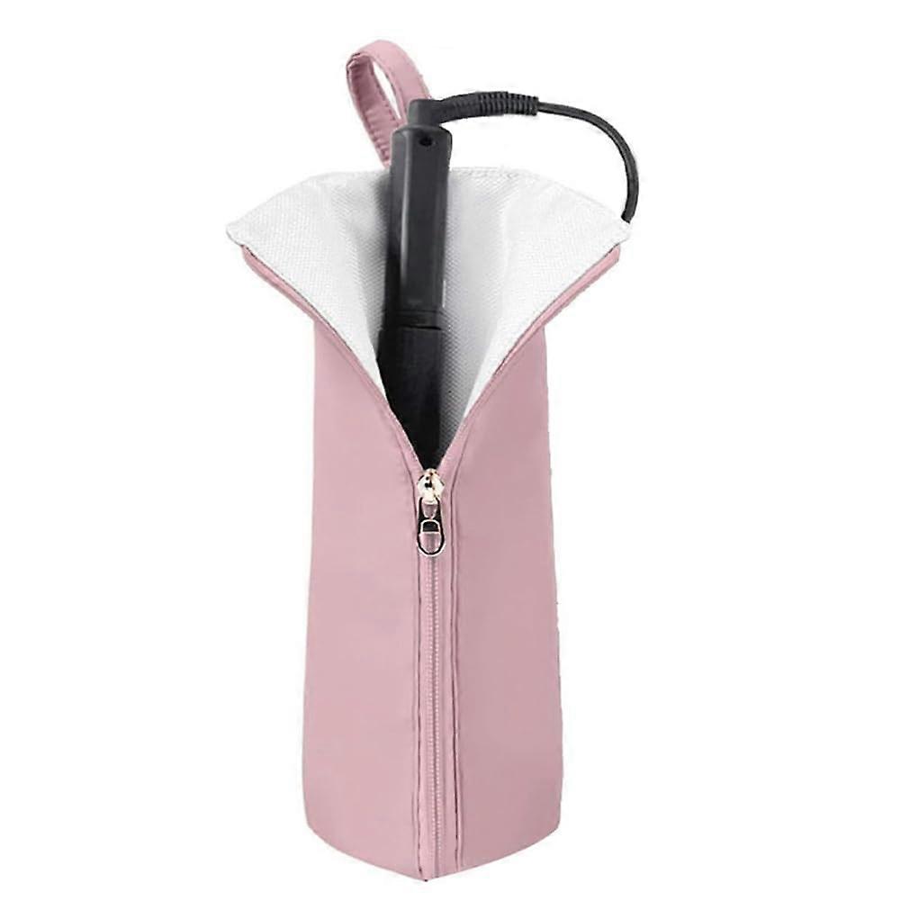 Hot Iron Holder  Mat, HeatResistant Travel Bag For Curling Iron And Flat Iron, Hair Tool Organizer For Home Use, Pink