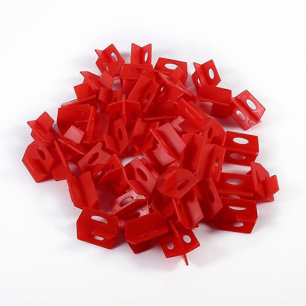 50PCS Tile Leveling System, 1/16 Inch Red Spacer, 3-Sided Cross and T-Shaped Ceramic Floor Wall Tools