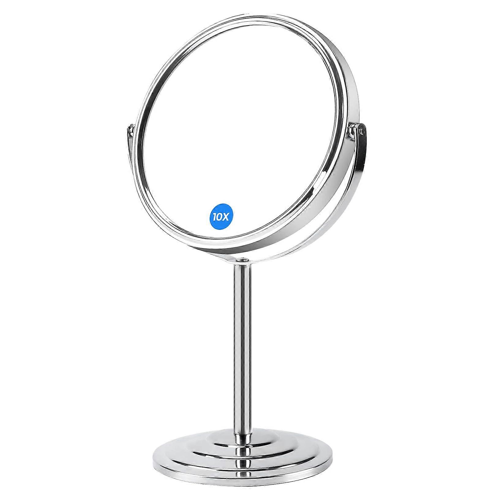 Magnifying Makeup Mirror 10X/1X, DoubleSided Vanity, 8Inch Tabletop Travel Mirror, 360Degree Rotation, Pack of 1