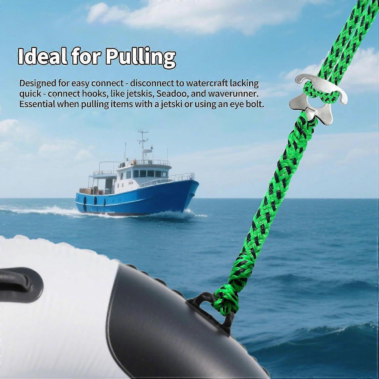 Boat Tow Rope 22.24Inch With Stainless Steel Clips, Wakeboarding Tow Rope, Tubing Tow Rope, Tow Harness For Boats