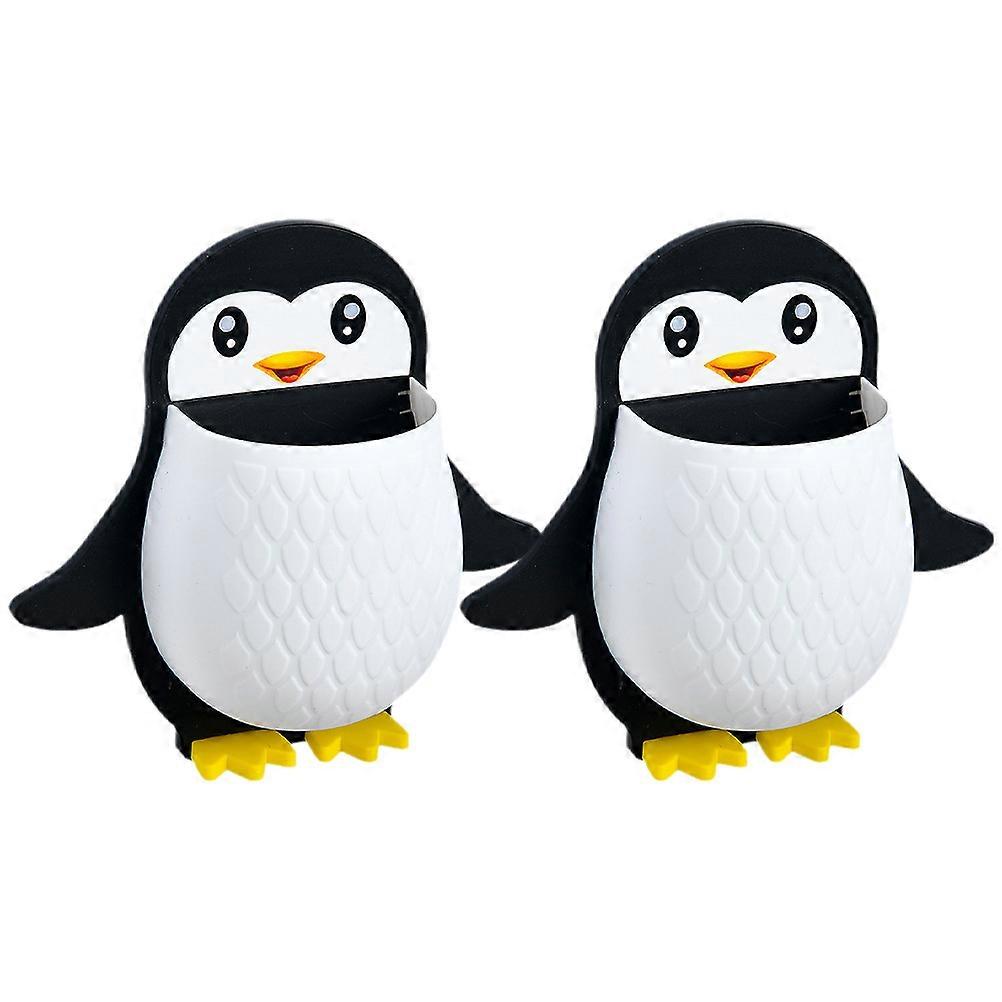 Penguin Shape Wall Holder Remote Control Organizer for 8Pcs Storage Cases