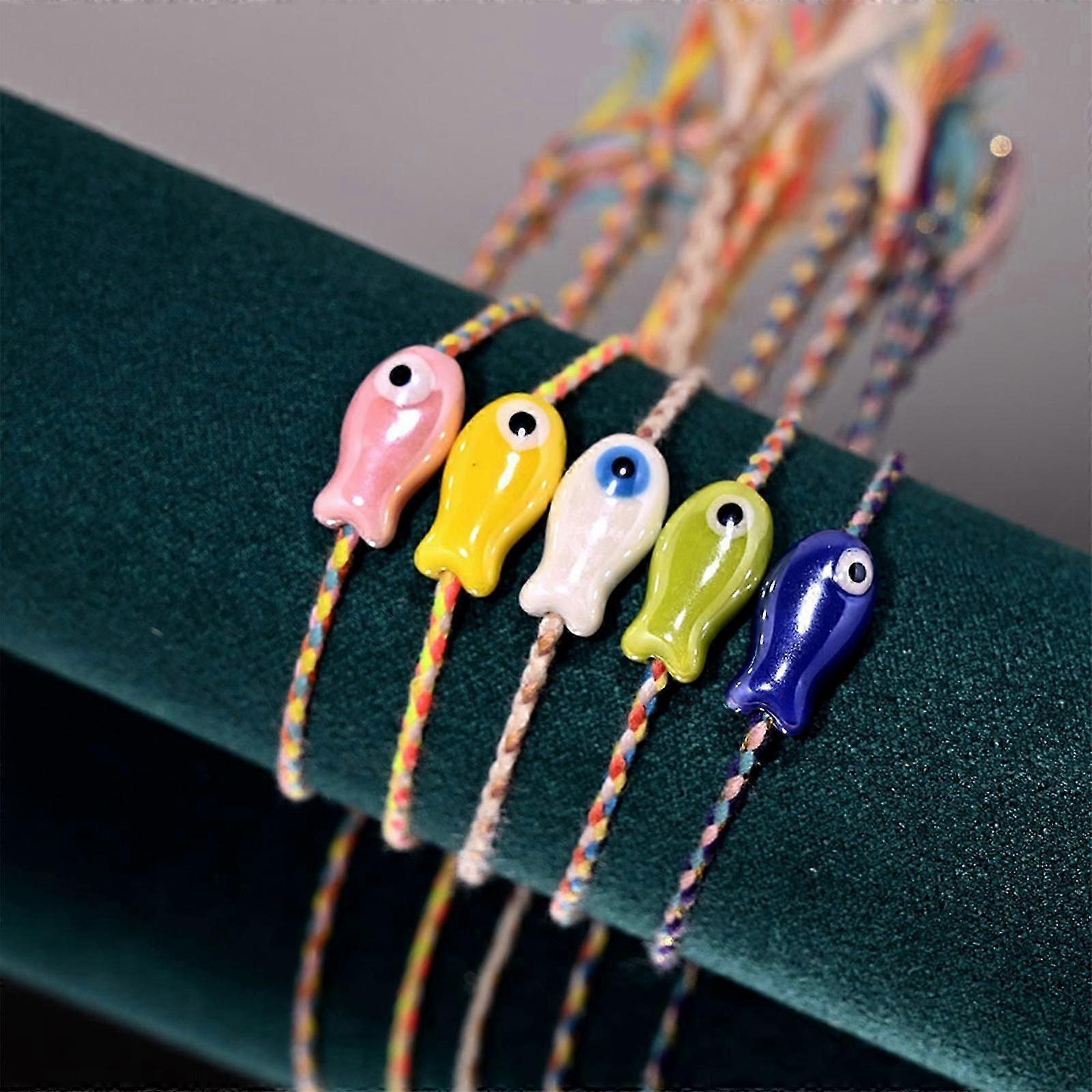 Artistics Ceramic Ocean Theme Fish Bracelet Bohemian Jewelry for Women Comfortable Fit Anklet Gifts Decoration