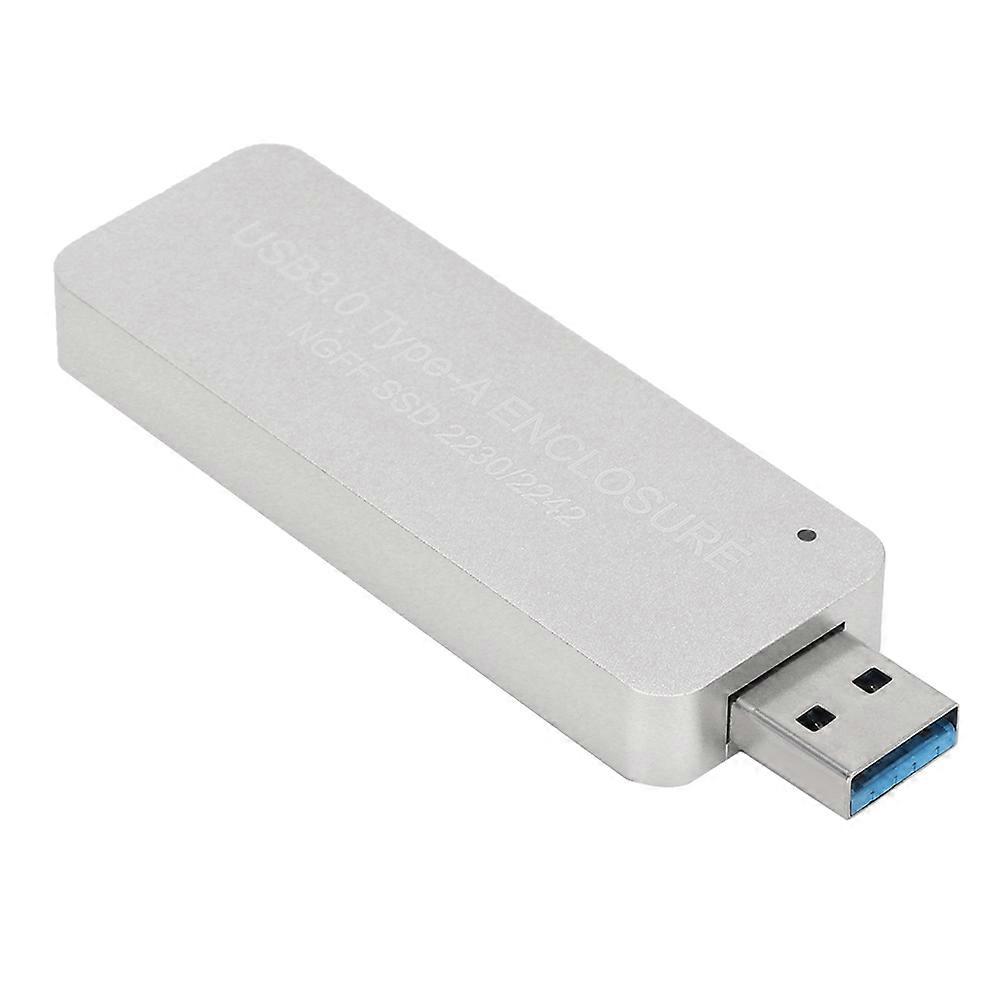 Portable Silver M.2 NGFF SSD Enclosure USB3.0 10x4x2cm Telescopic