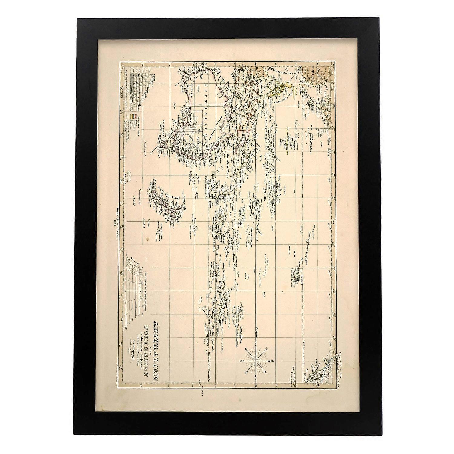 Impression Australie et Polynésie en projection Mercator