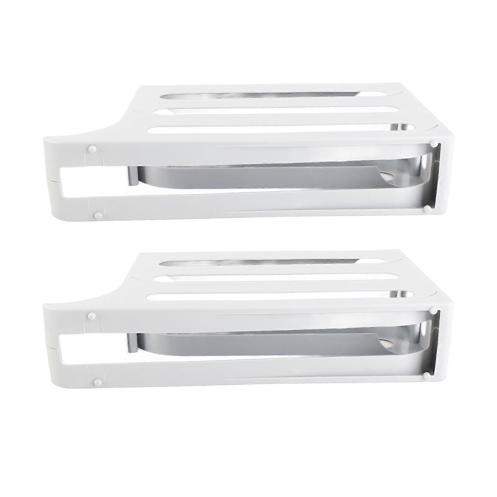 Egg Dispenser 4 Tier Auto Rolling Large Capacity Gray 2pcs