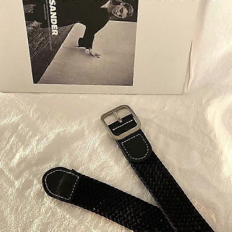 Braided elastic casual men's belt alloy punch-free pin buckle elastic women's canvas trend belt