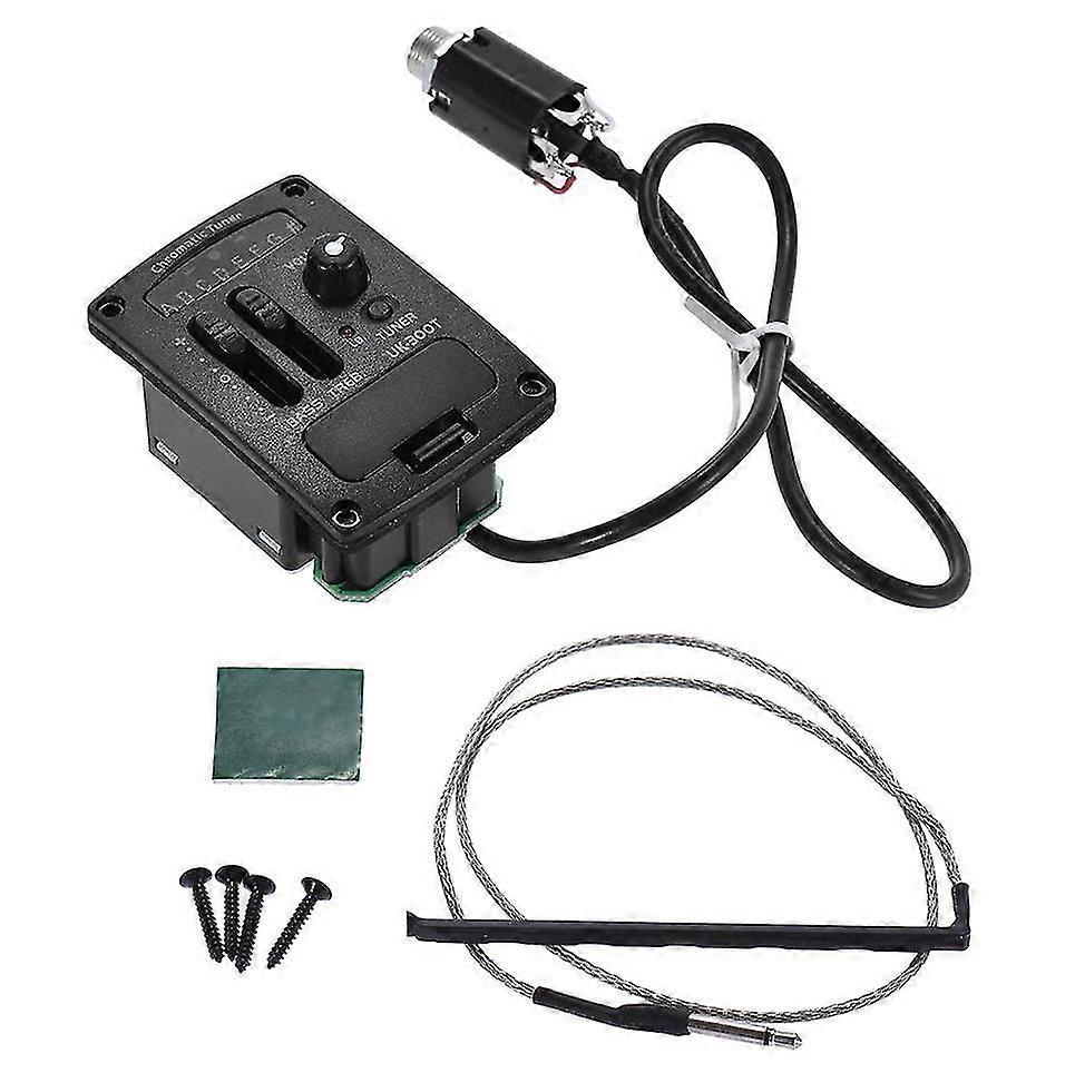 -300T Ukulele Piezo Pickup Preamp 2-Band Eq Equalizer Ukelele Pickups Tuner System