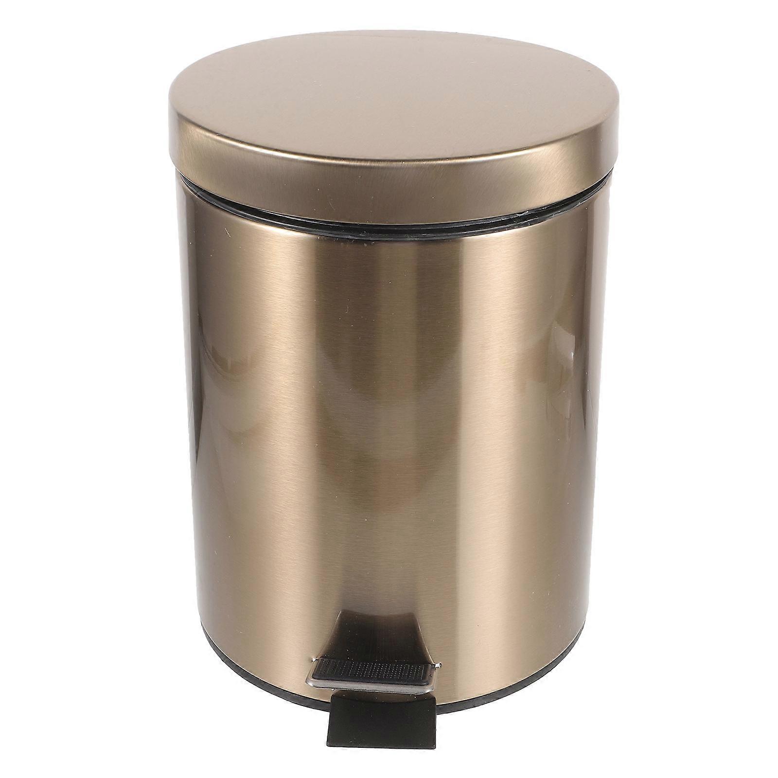 Office Pedal Trash Can Stainless Steel Garbage Container for Home Use 5L