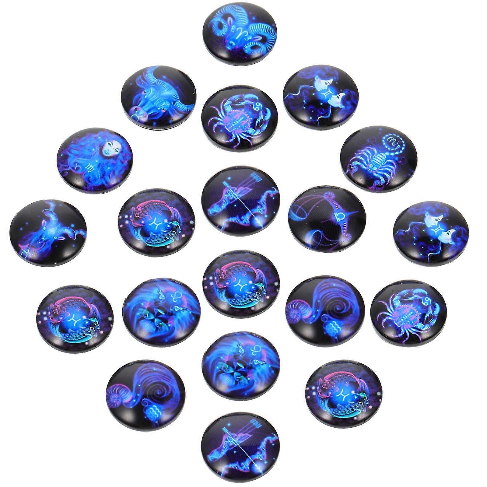 Gemstone Patches Round Gemstone Patches Gift Giving Glass Assorted Color for 20Pack