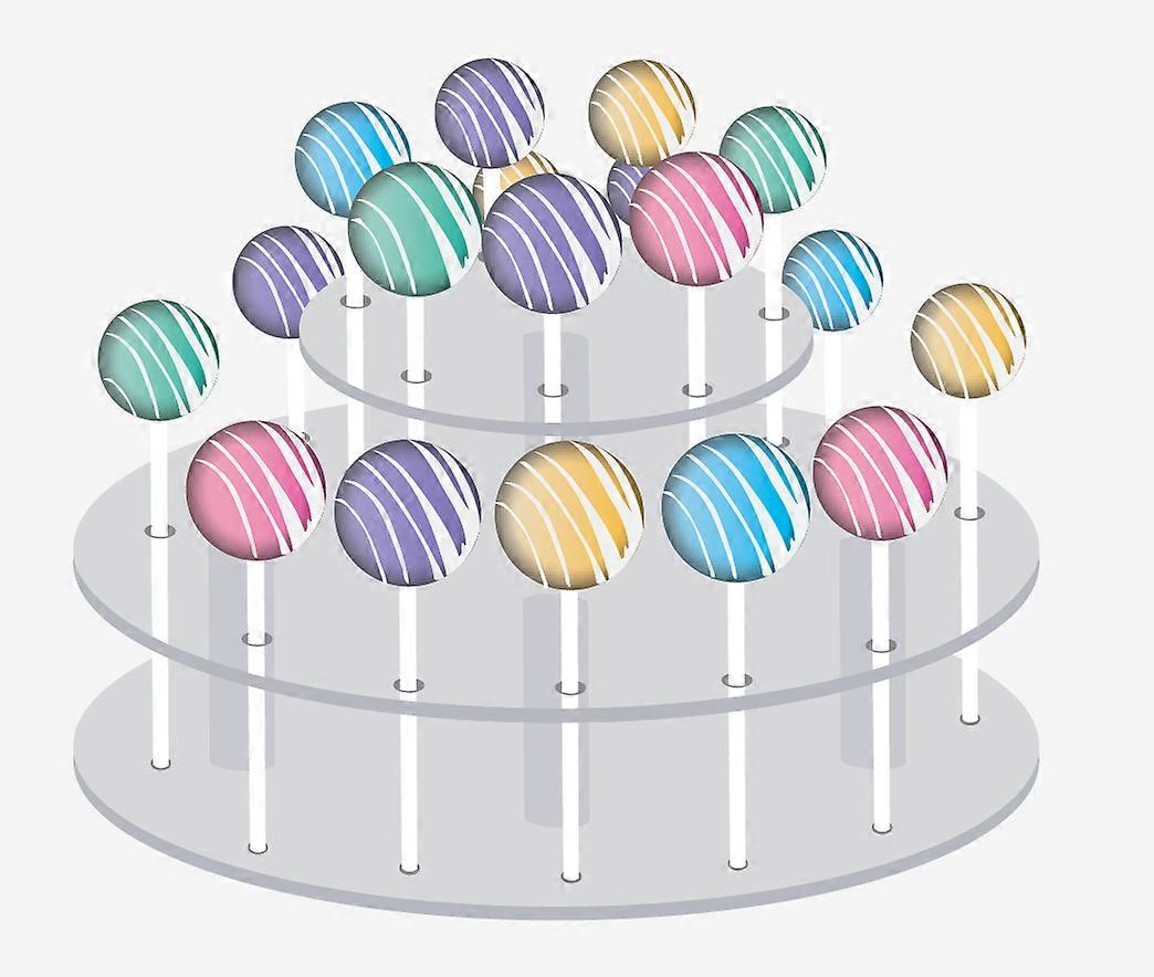 Cake Pops Acrylic Display Stand - Lollipop/Cake Pop Retail Store Holder - Holds up to 18 Sticks in a Handmade Acrylic Stand