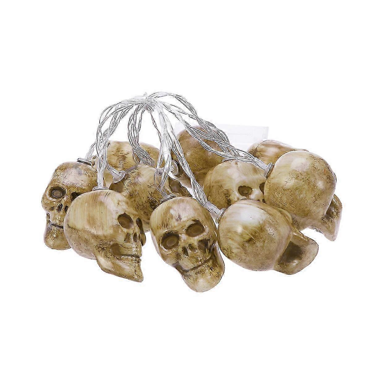 1.5M 10LEDs Halloween Battery Power Fairy Lights Skull Holiday String Lights for Party Patio Garden Decoration (Batteries Not Included)