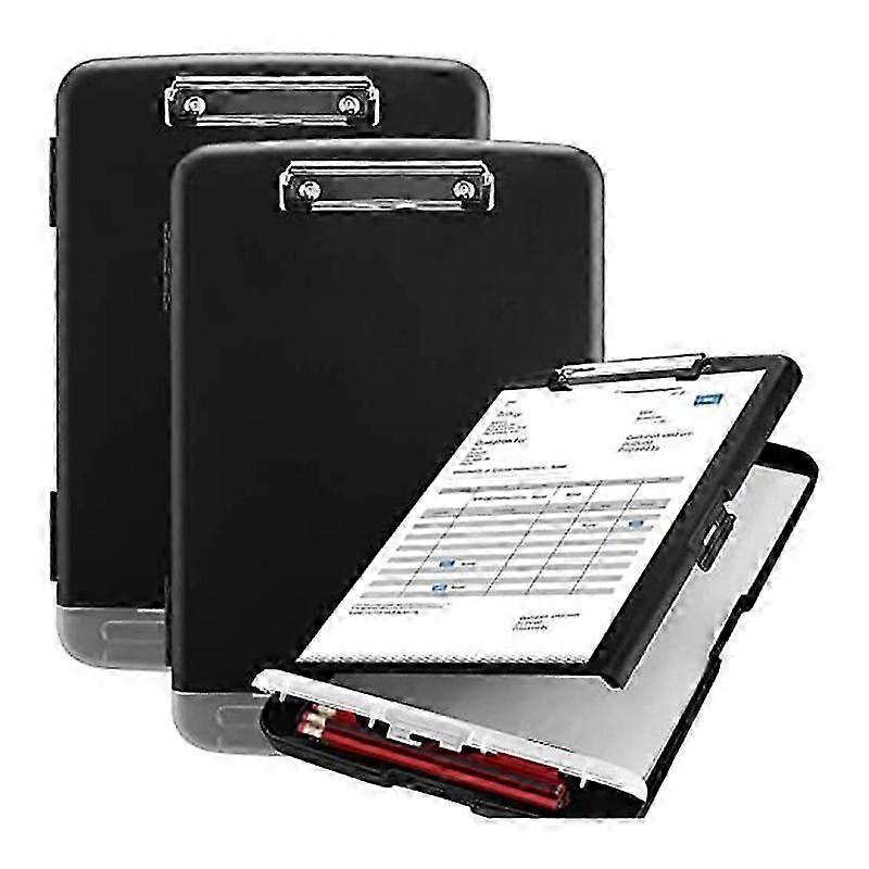 2Pack Clipboard with Storage,A4 Size High Capacity Nursing Clipboards,Heavy Duty Office Clipboard Folder with Metal Clip-2025