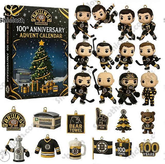 Boston Bruins 100th Week Advent Holiday Blind Box Christmas Tree Decoration Acrylic Pendant