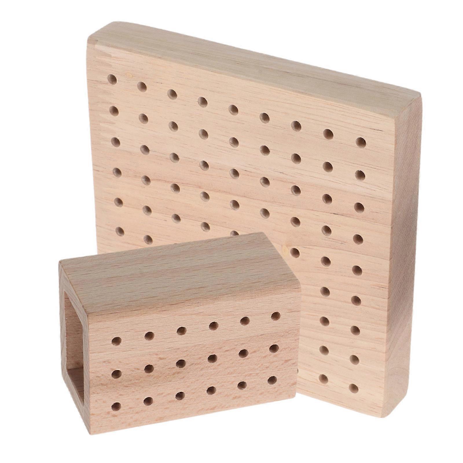 Beige Nail Bit Case Drill Bit Holder for 2Pcs Manicure Tools Storage