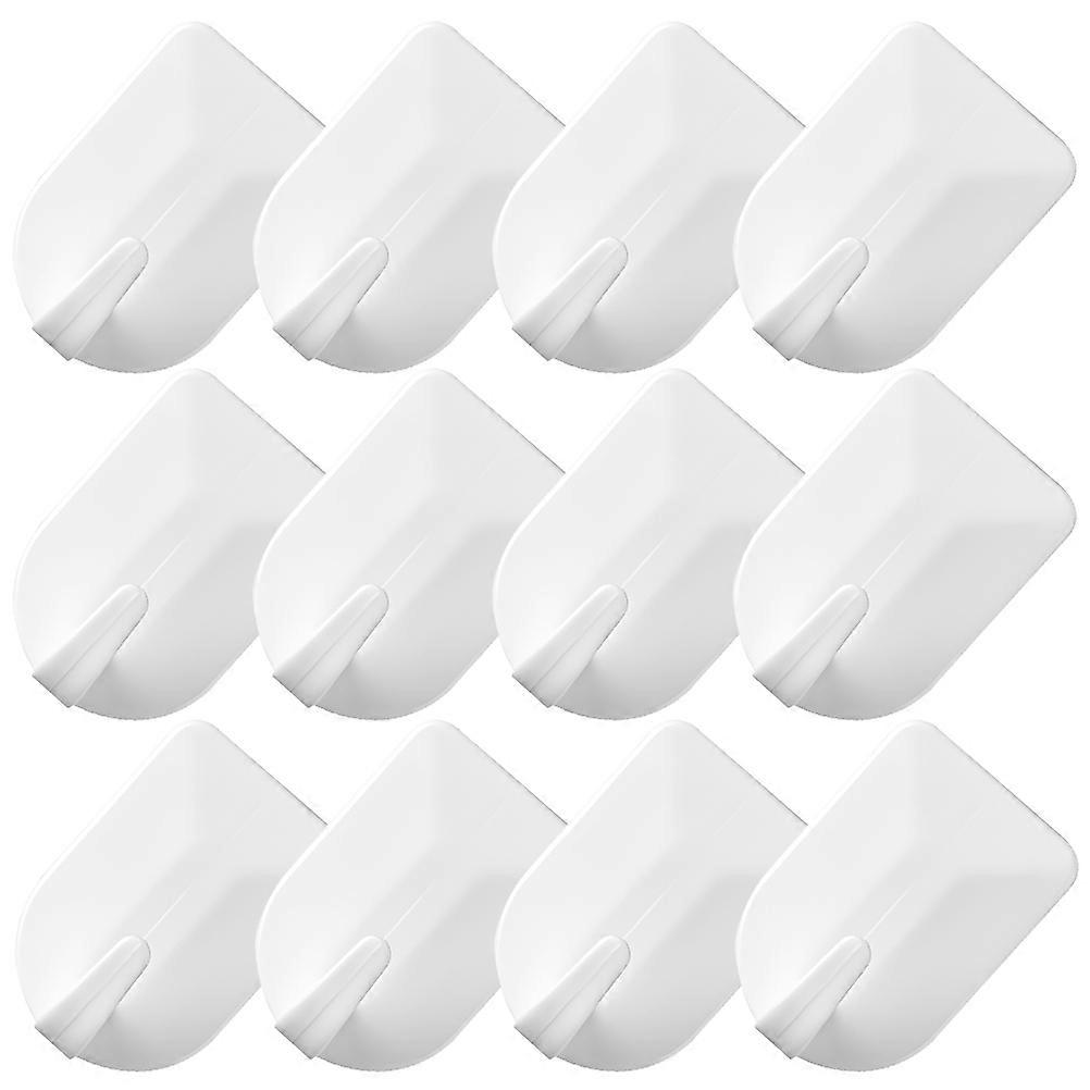 Jewelry Hooks Wall Adhesive Hooks Multipurpose Hooks Wall Hangers White 4X2.5X2CM Material 24Pcs