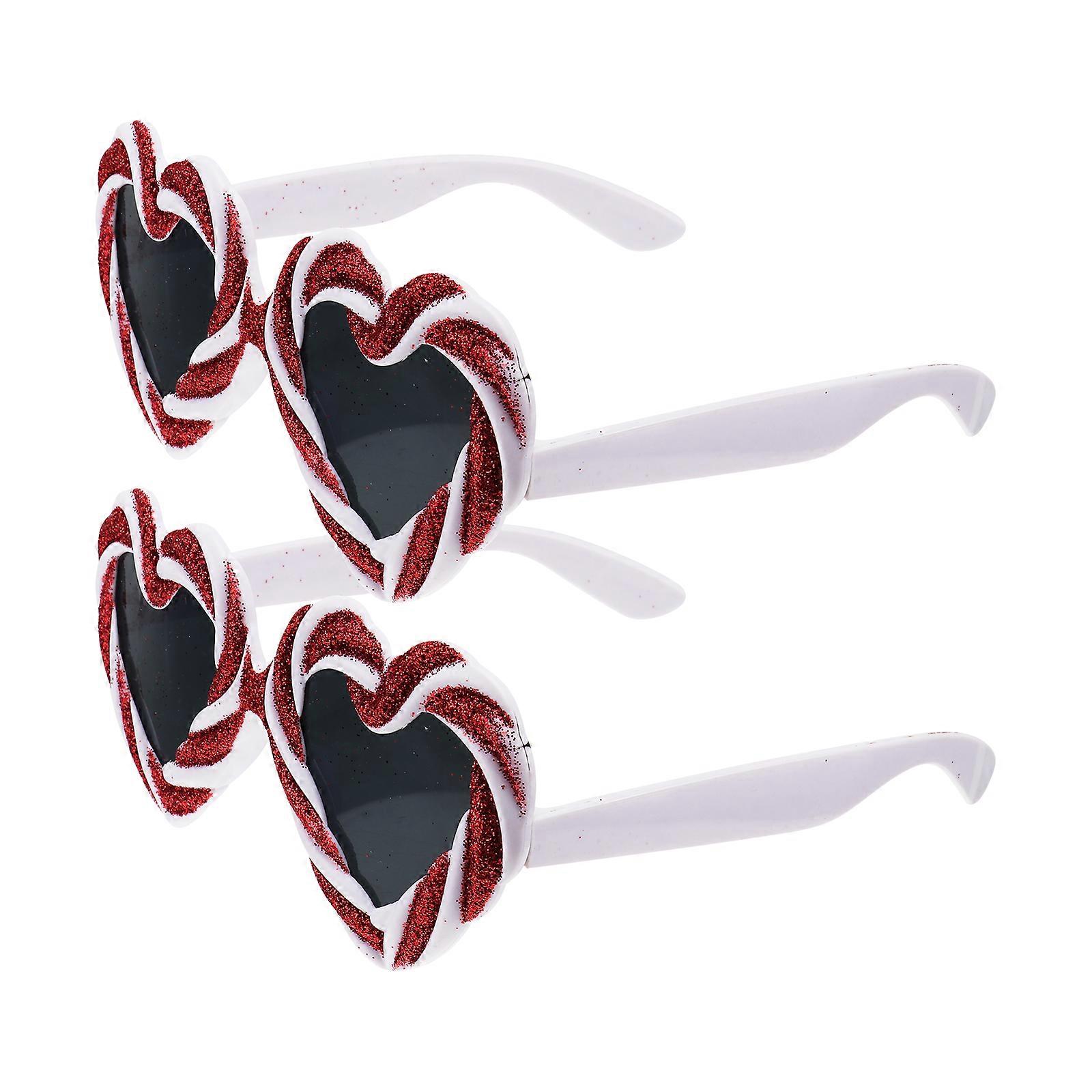Funny Heart Shape Glasses Props 2Pcs Costume Decor Designed For Festivals Beach Parties And Costume Events