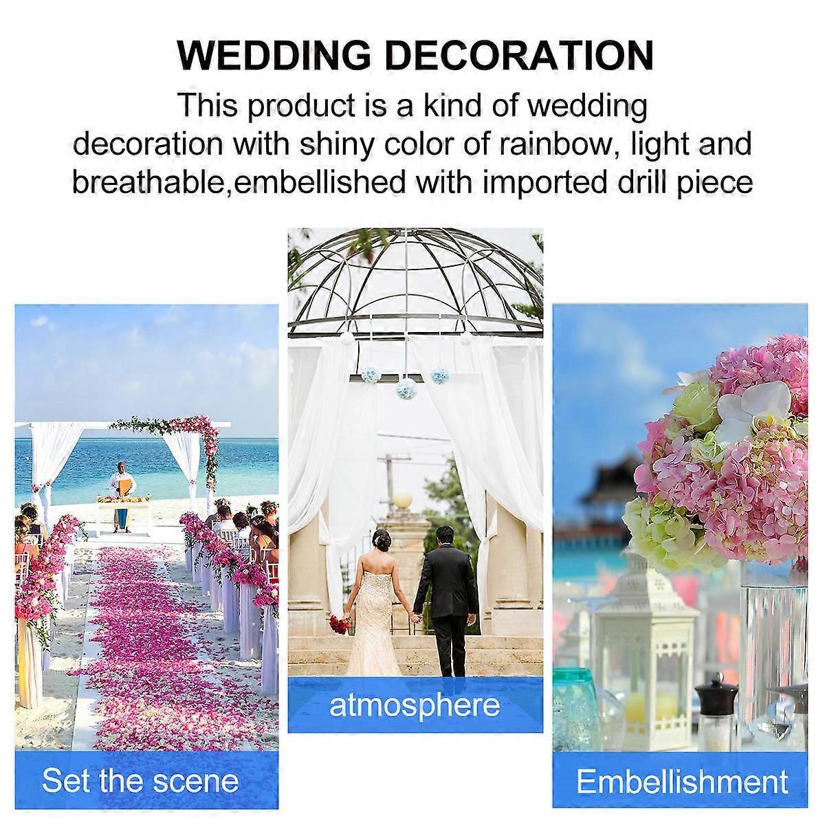 Decorative Mesh Rolls Glitter Tulle Fabric Rolls For Craft Projects Rainbow 1Roll