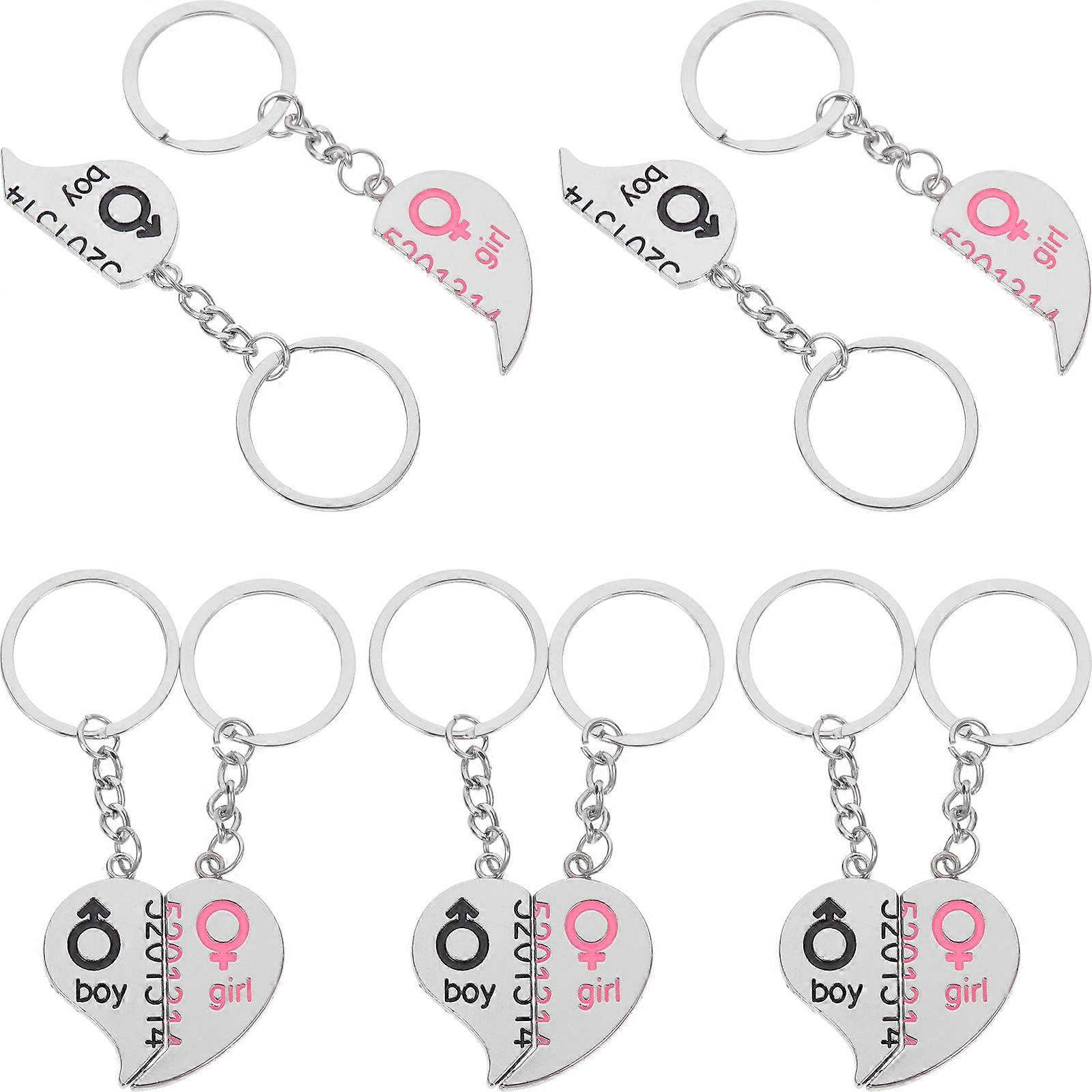 10Pcs Heart Style Key Chain Key Pendant for Decoration Assorted Color