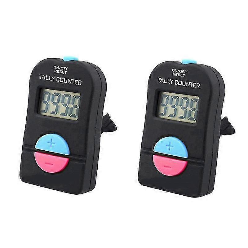 2 Pcs Digital Hand Tally Counter Electronic Add Subtract Manual Clicker Handheld Mechanical Number C