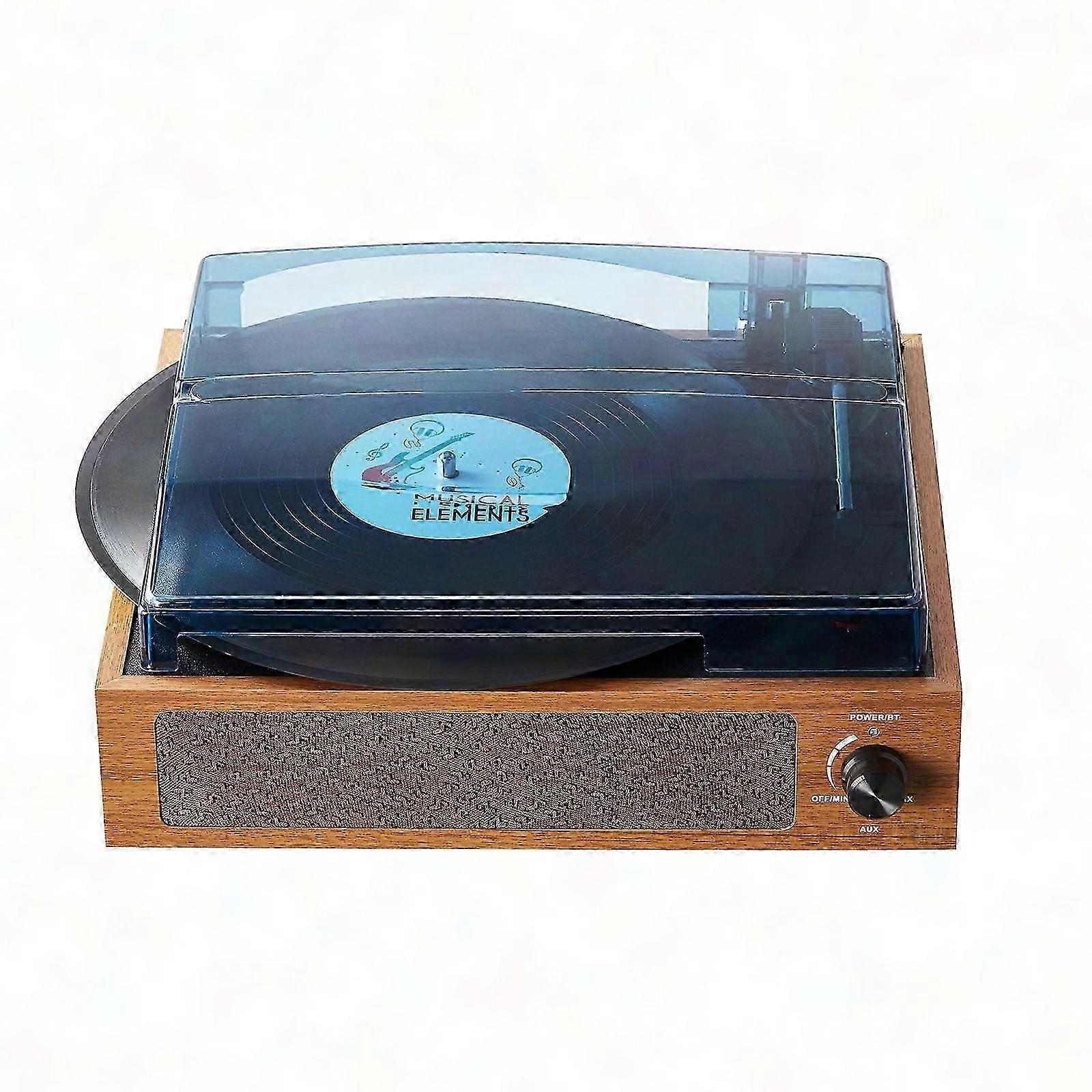 3-Speed Vinyl Record Player with Bluetooth, Built-in Speaker, Magnetic Cartridge, 33/45/78 RPM, Aux/RCA Output