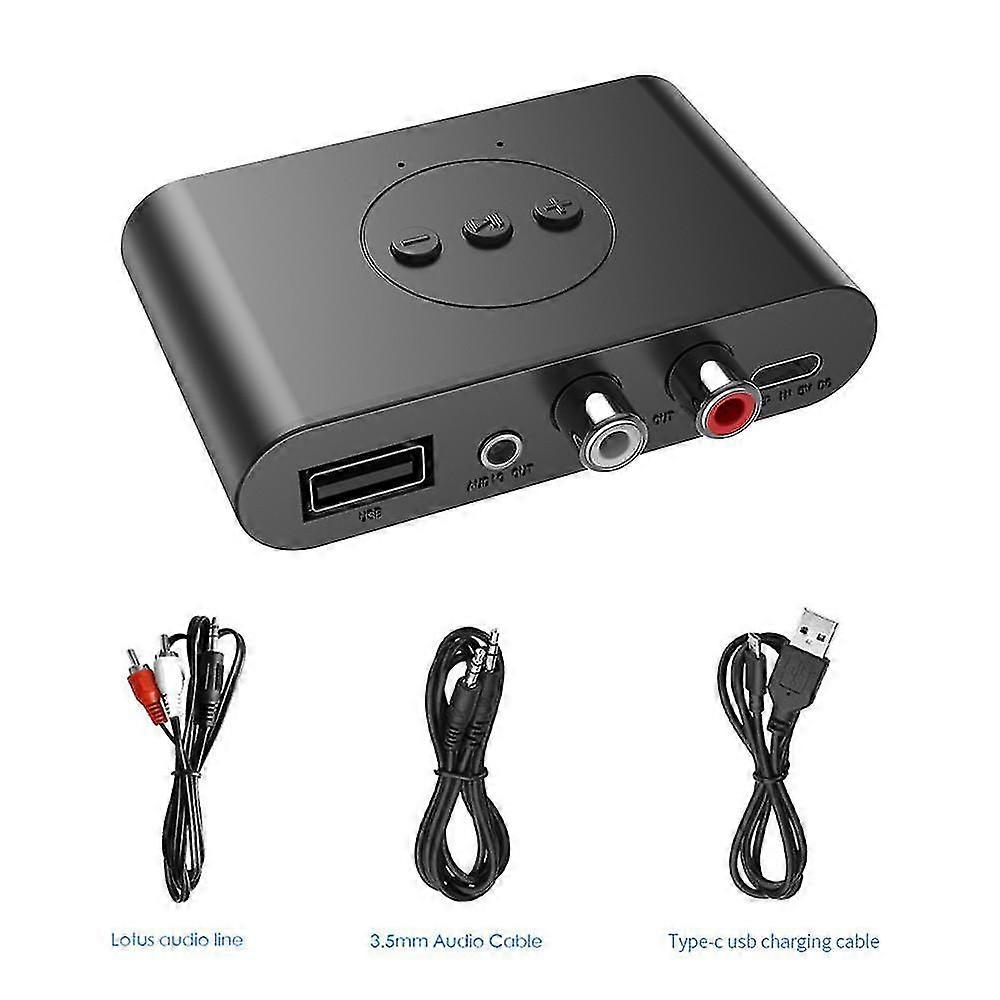 Bluetooth 5.0 Audio Receiver NFC Audio Adapter Support U Disk RCA 3.5mm AUX Jack Stereo Music Receiver Car Speaker Amplifier 2025