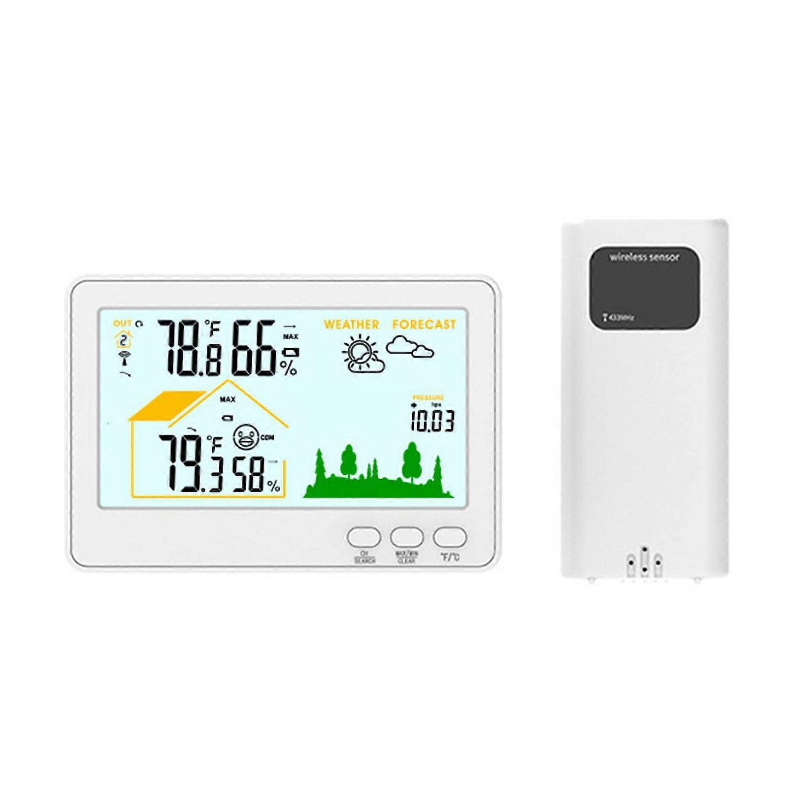 Indoor Outdoor Thermometer and Hygrometer Wireless Weather Stations with 328Ft/100M Range, Temperature and Humidity