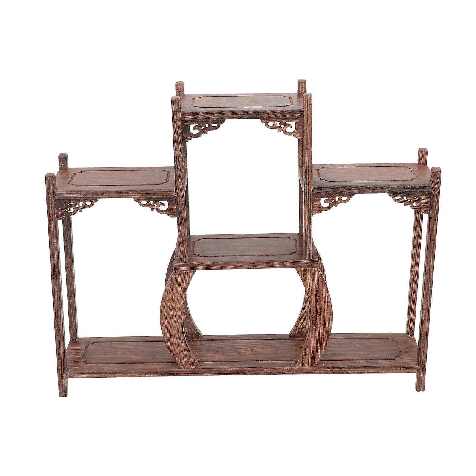 Wooden Crafts Antique Shelf for Home Use Curio Display 2Pcs Set