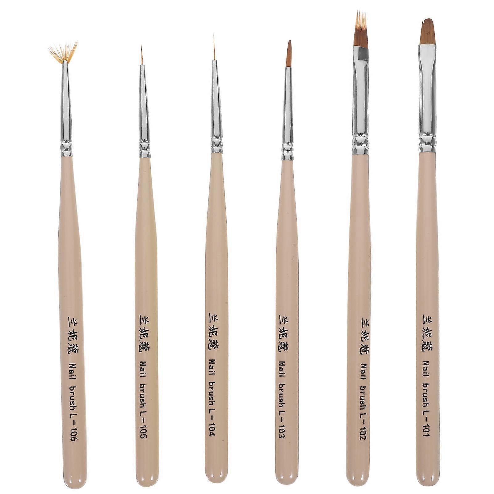 Nail Art 6Pcs Nail Art Brush Set for DIY Painting and Pattern Design