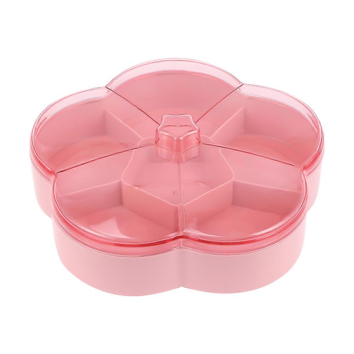 Appetizer Tray Pink Snacks Case for 3Pcs Transparent Lid Design