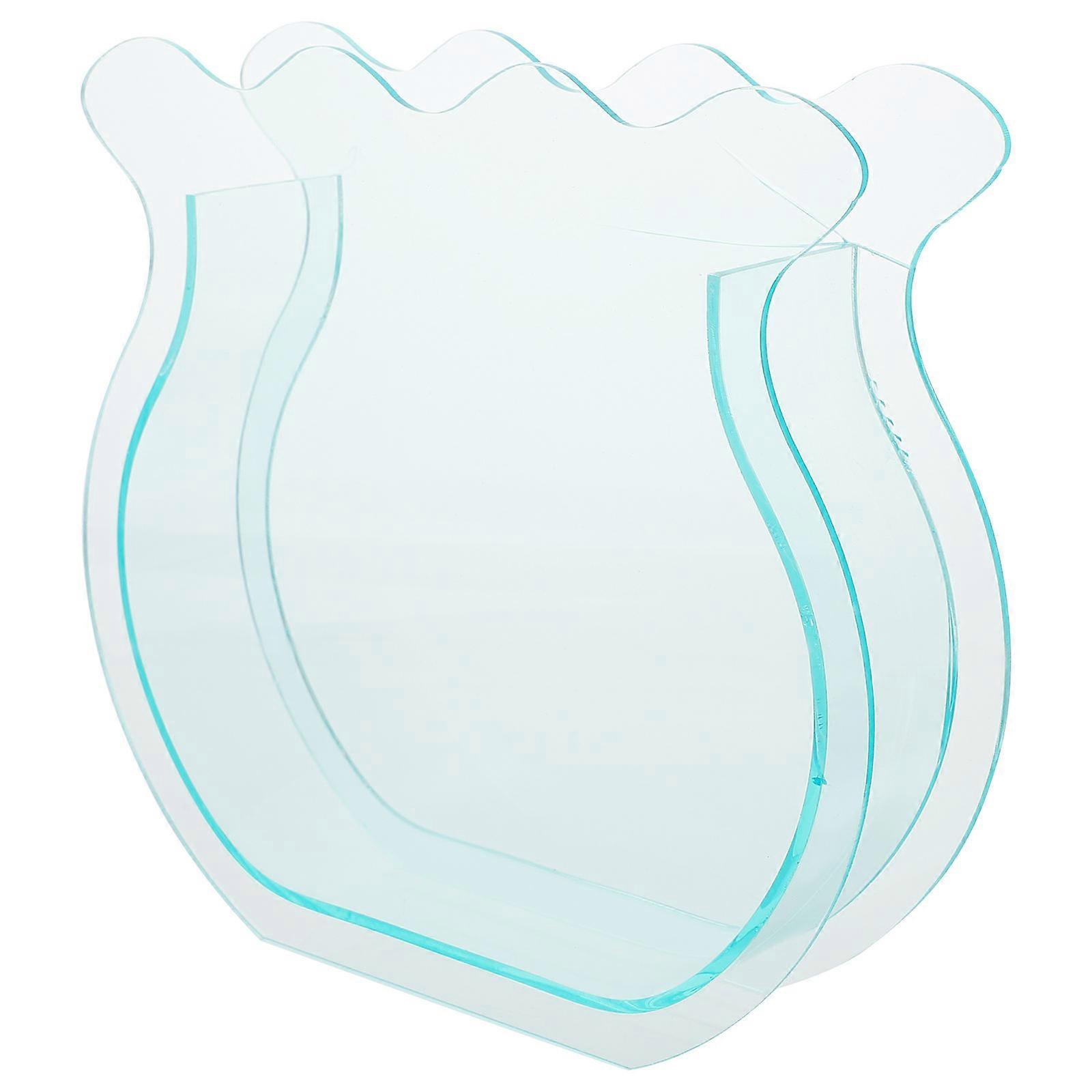 Transparent Vase Home Decoration Storage Holder Square Shape 7.9×7.5×2in 1Set
