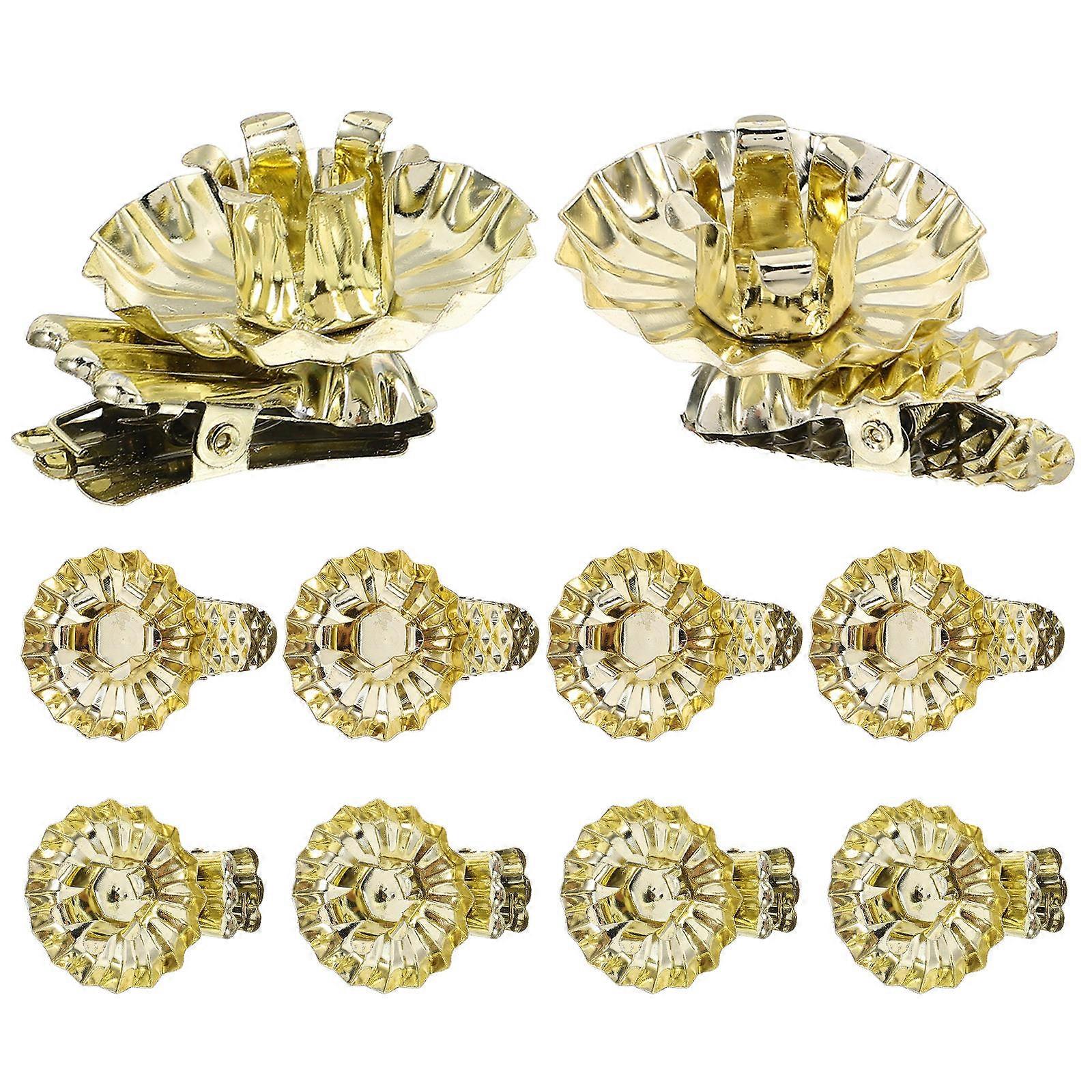 100 Pcs Candle Holder Clips Festive Atmosphere Enhancer For Christmas Tree 1.4cm Diameter C-Shaped Design
